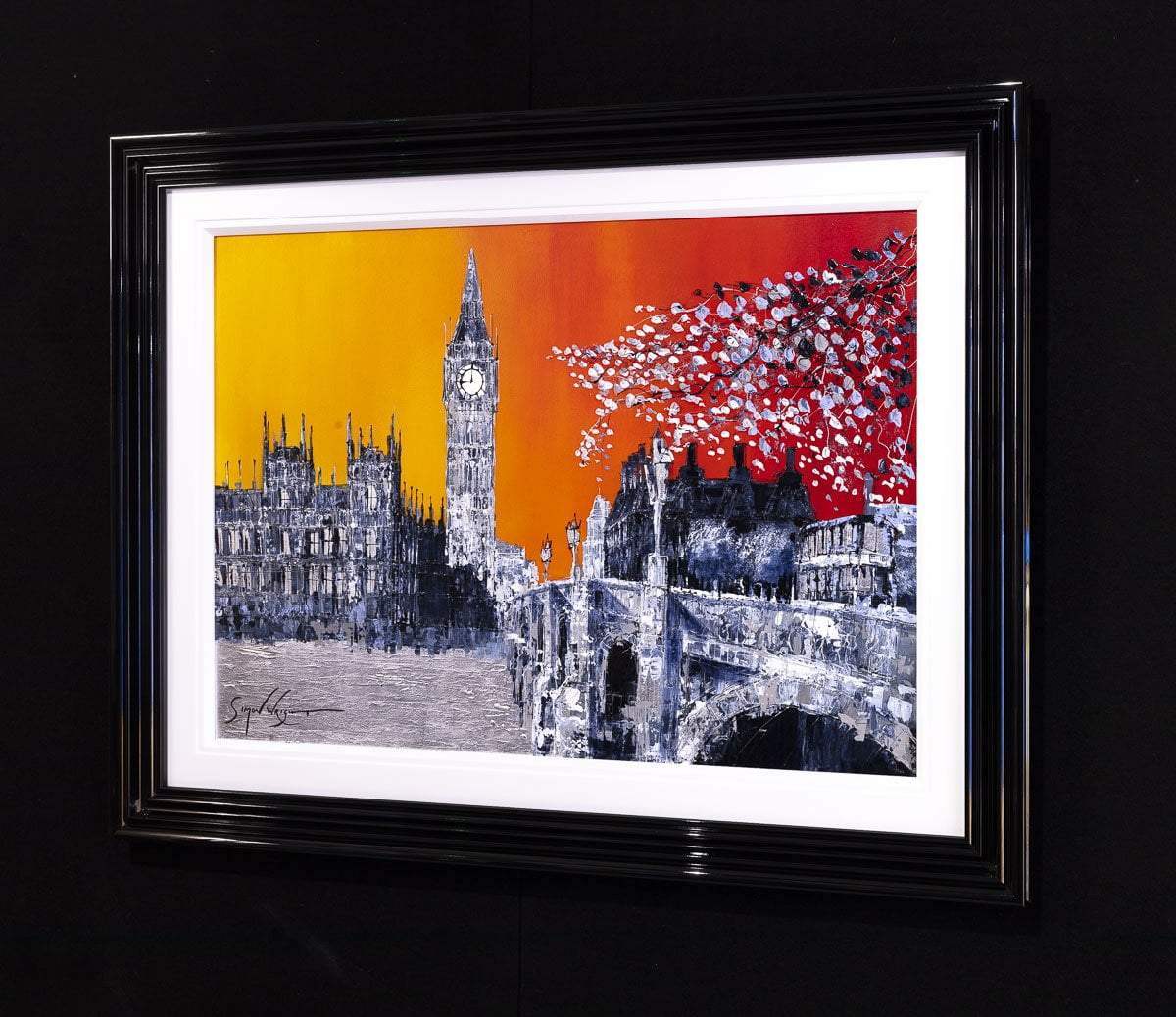 Burnt Skies Over Westminster - Original - SOLD by artist Simon Wright - Wyecliffe Galleries