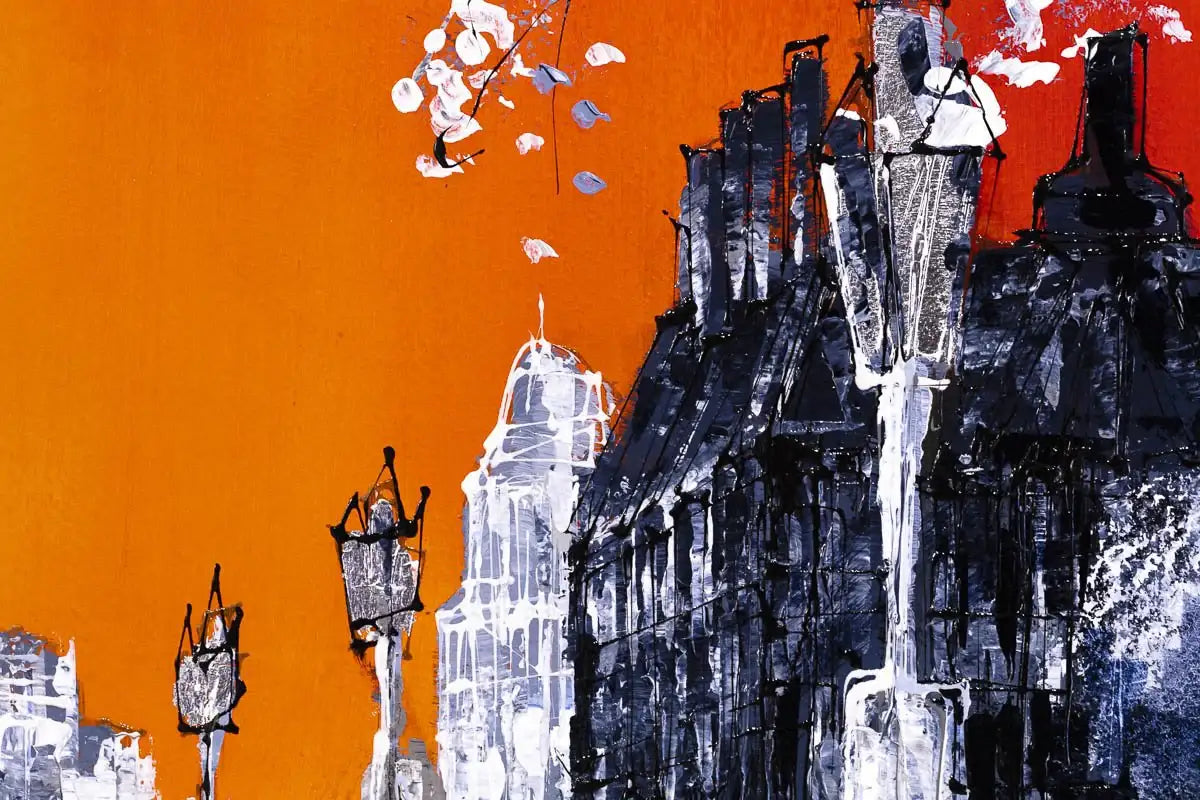 Burnt Skies Over Westminster - Original - SOLD by artist Simon Wright - Wyecliffe Galleries