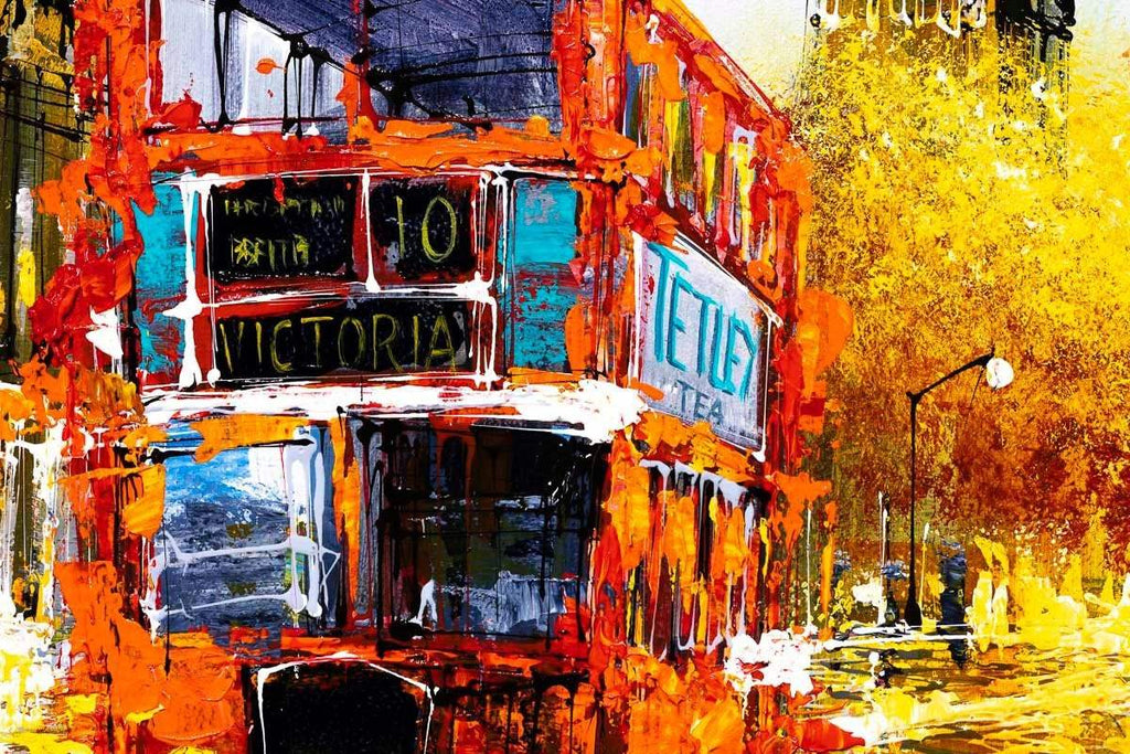 Bus Ride to London - Original - SOLD by artist Simon Wright - Wyecliffe Galleries