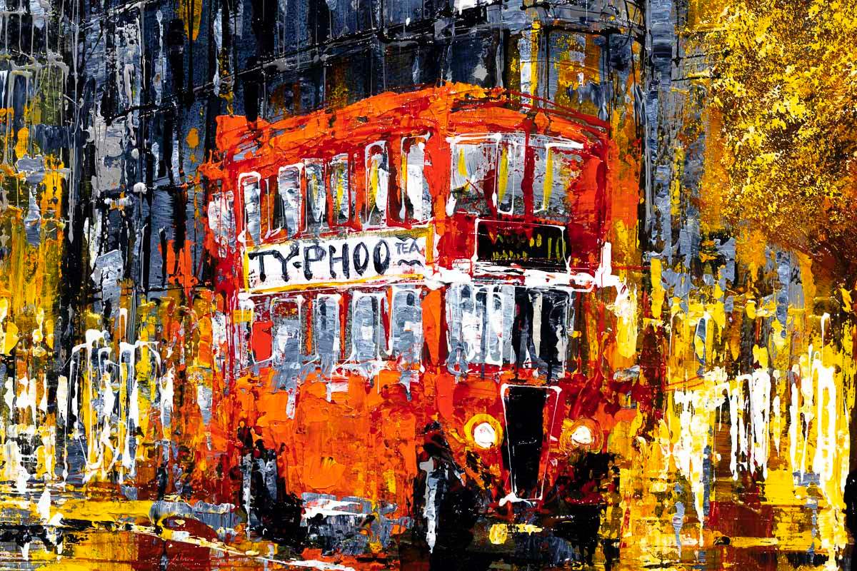 Bustling City - Original - SOLD by artist Simon Wright - Wyecliffe Galleries