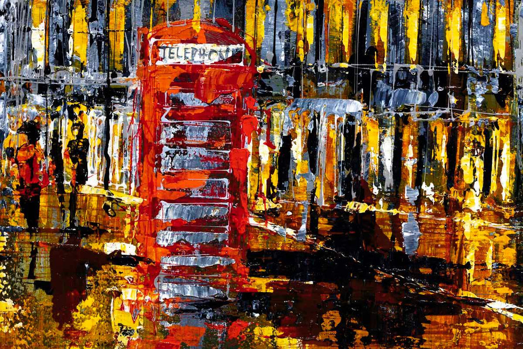 Bustling City - Original - SOLD by artist Simon Wright - Wyecliffe Galleries