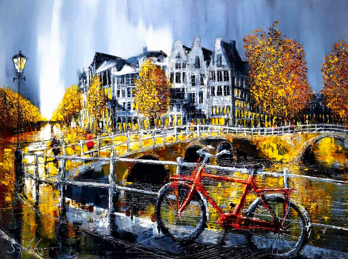 Canal Side - Original by artist Simon Wright - Wyecliffe Galleries