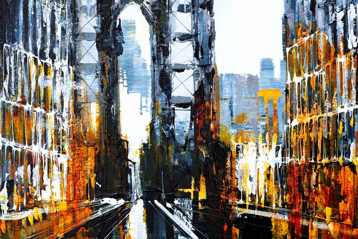 City Nights - Original - SOLD by artist Simon Wright - Wyecliffe Galleries