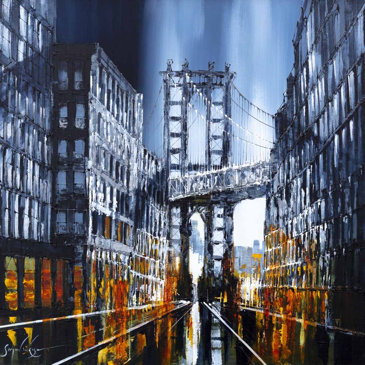 City Nights - Original Simon Wright Framed