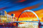 Clyde Arc Glow - Original - SOLD by artist Simon Wright - Wyecliffe Galleries