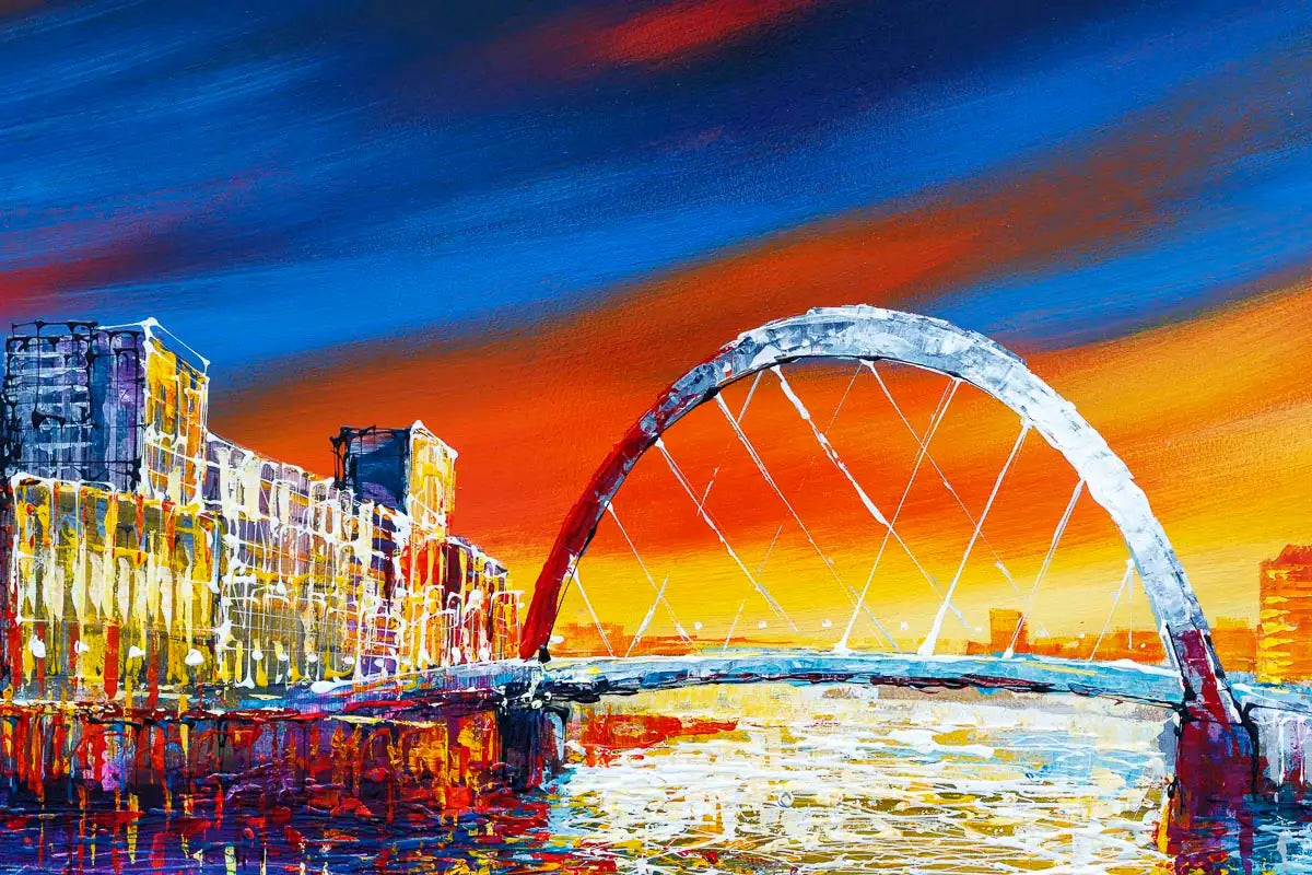 Clyde Arc Glow - Original - SOLD by artist Simon Wright - Wyecliffe Galleries