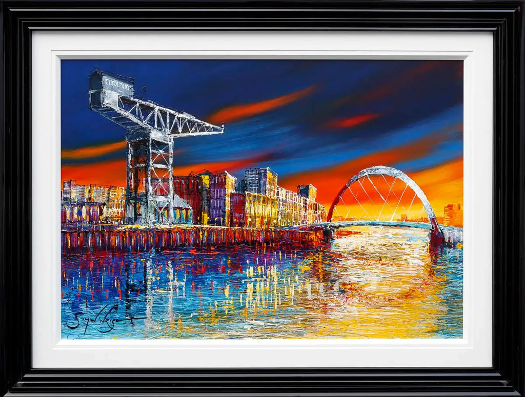 Clyde Arc Glow - Original - SOLD by artist Simon Wright - Wyecliffe Galleries