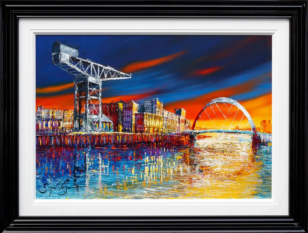 Clyde Arc Glow - Original - SOLD by artist Simon Wright - Wyecliffe Galleries