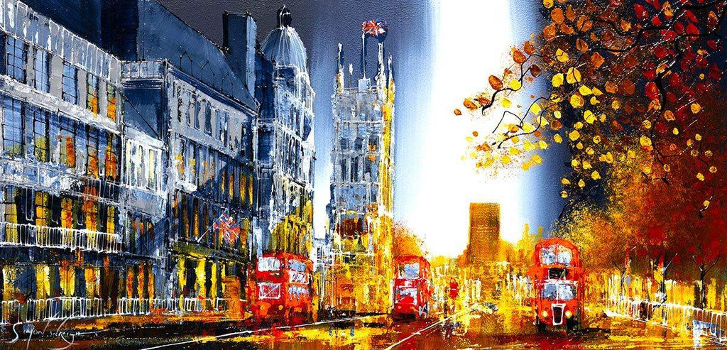 Evening London - Original - SOLD by artist Simon Wright - Wyecliffe Galleries