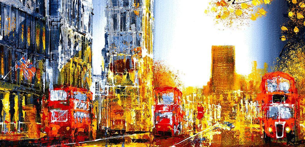 Evening London - Original - SOLD by artist Simon Wright - Wyecliffe Galleries