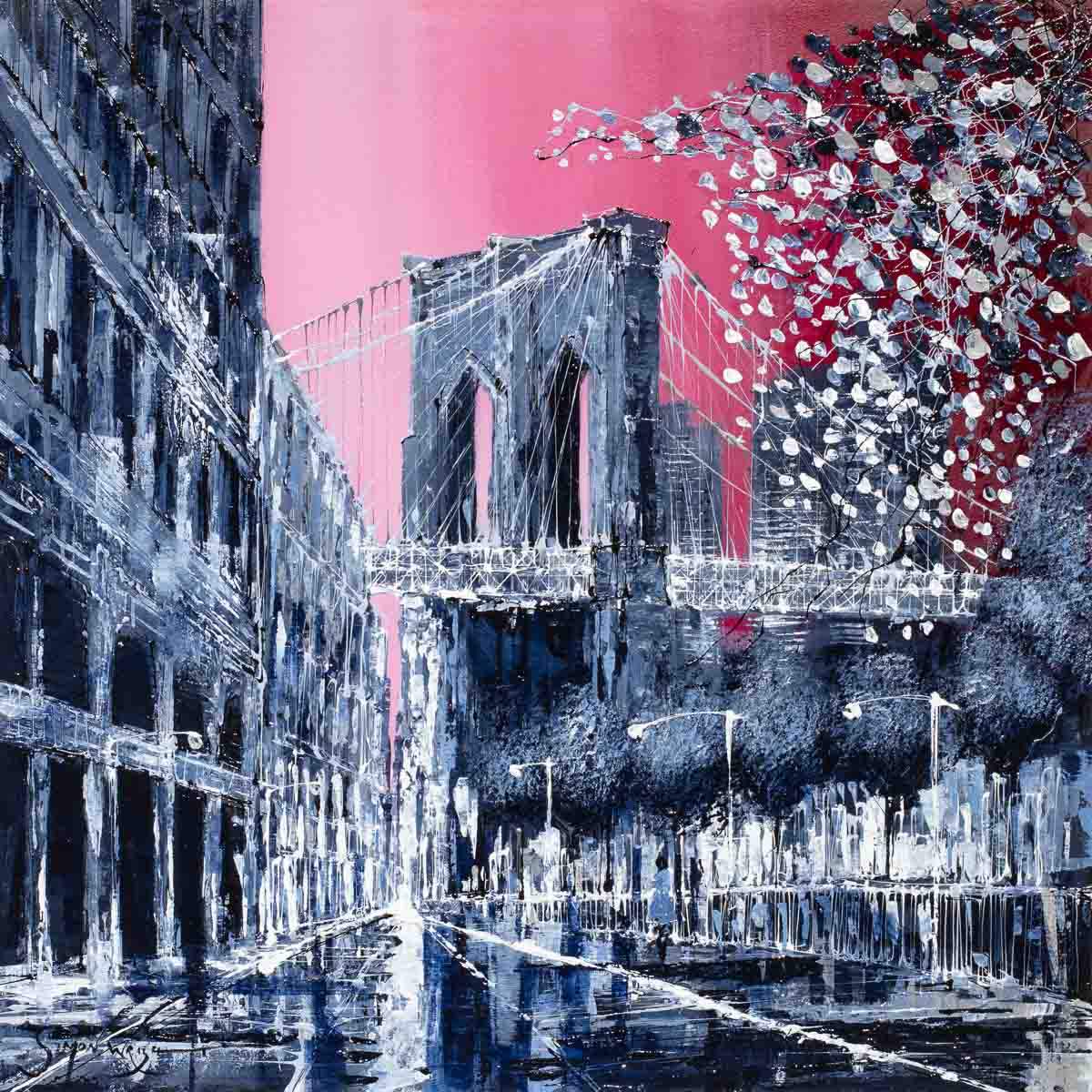 Fuchsia Downfall - Original - SOLD by artist Simon Wright - Wyecliffe Galleries