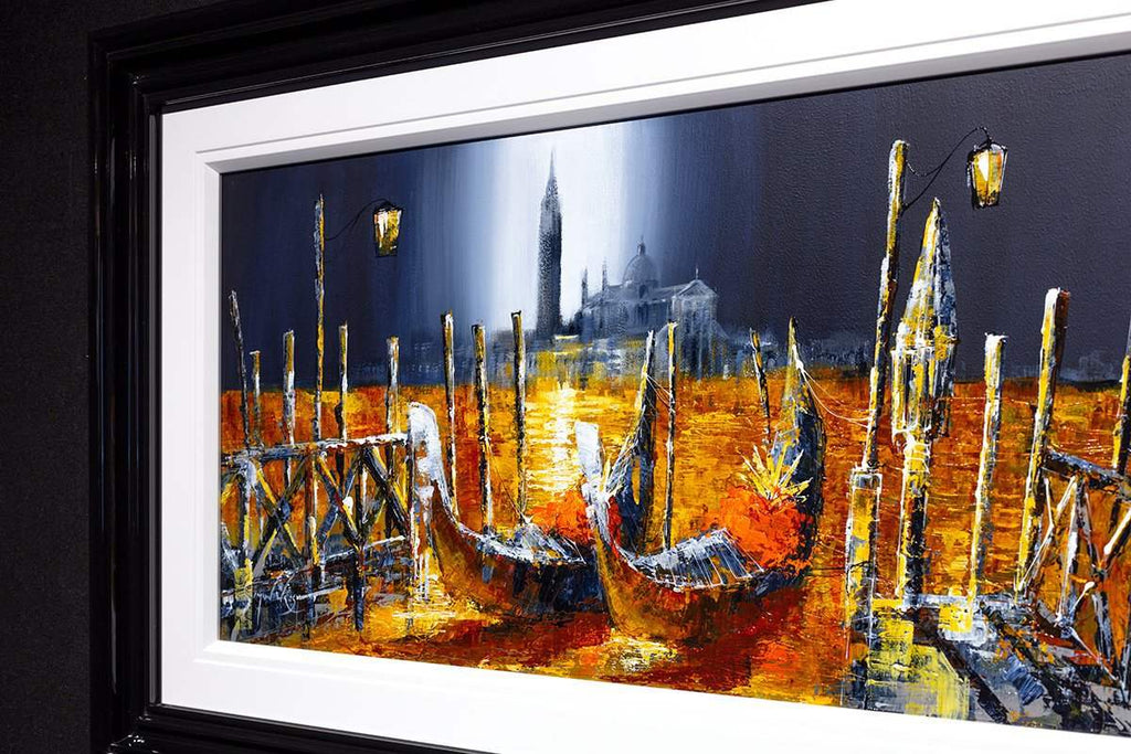 Golden Gondolas - Original - SOLD by artist Simon Wright - Wyecliffe Galleries