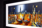 Golden Gondolas - Original - SOLD by artist Simon Wright - Wyecliffe Galleries