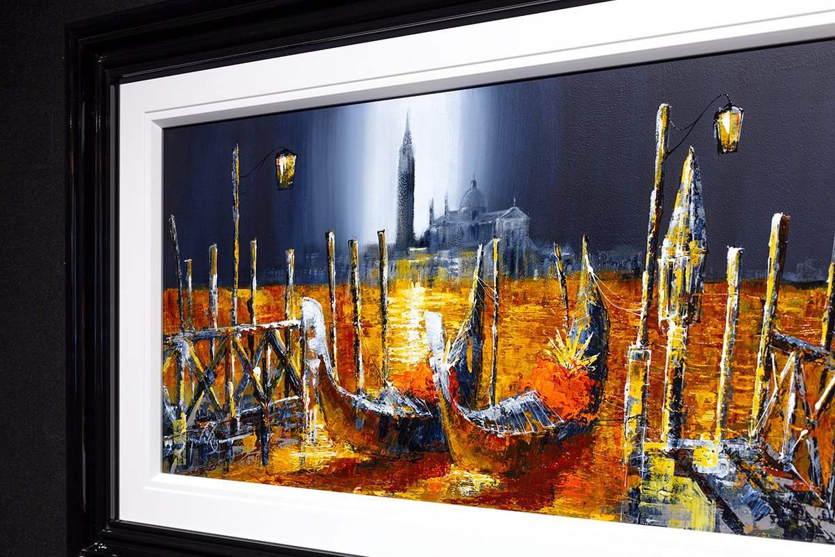 Golden Gondolas - Original - SOLD by artist Simon Wright - Wyecliffe Galleries