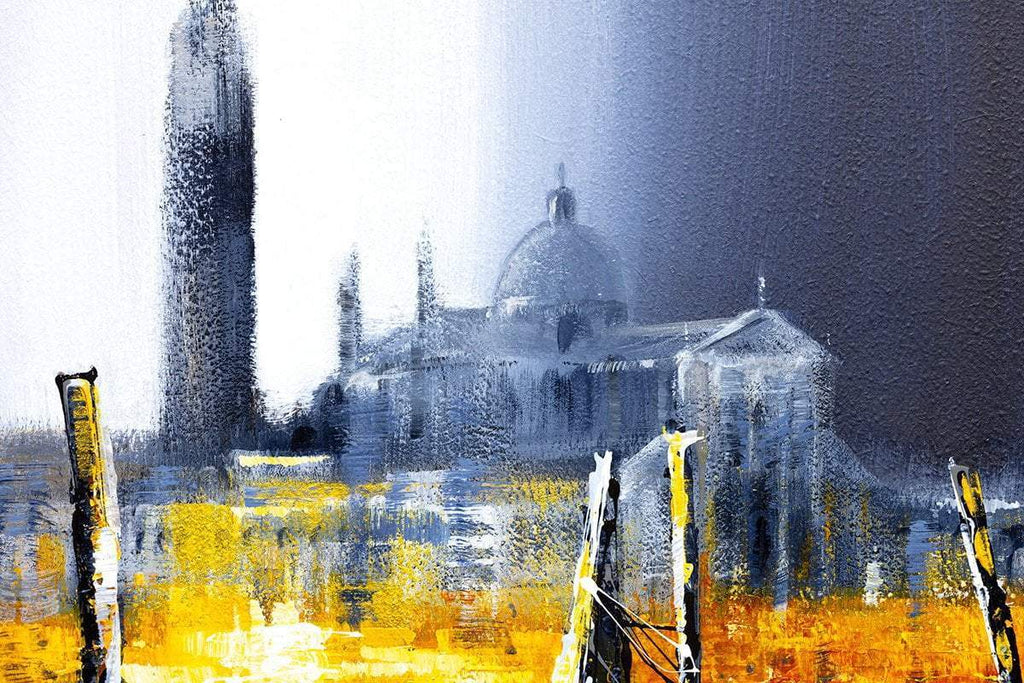 Golden Gondolas - Original - SOLD by artist Simon Wright - Wyecliffe Galleries