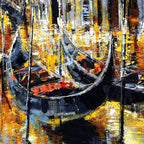 Gondola Ride - Original - SOLD by artist Simon Wright - Wyecliffe Galleries