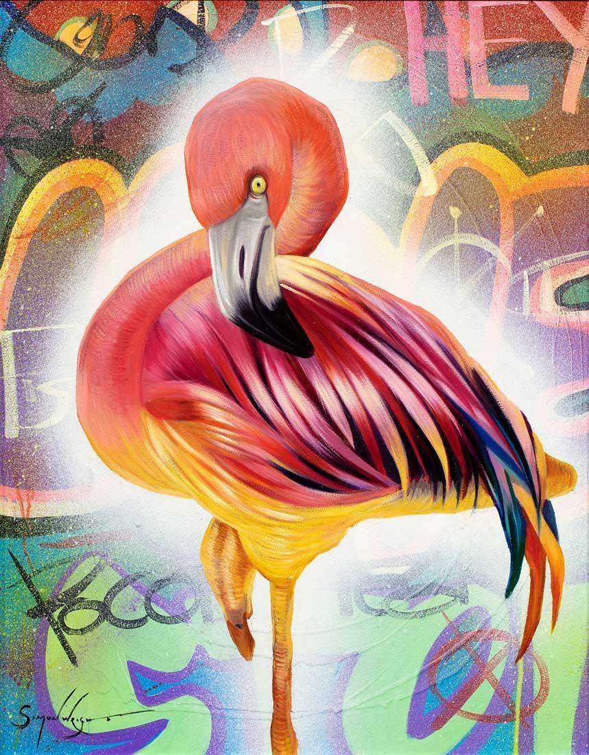 Hot Pink - Original - SOLD by artist Simon Wright - Wyecliffe Galleries