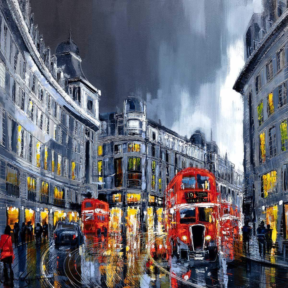 Lights of London - Original - SOLD by artist Simon Wright - Wyecliffe Galleries