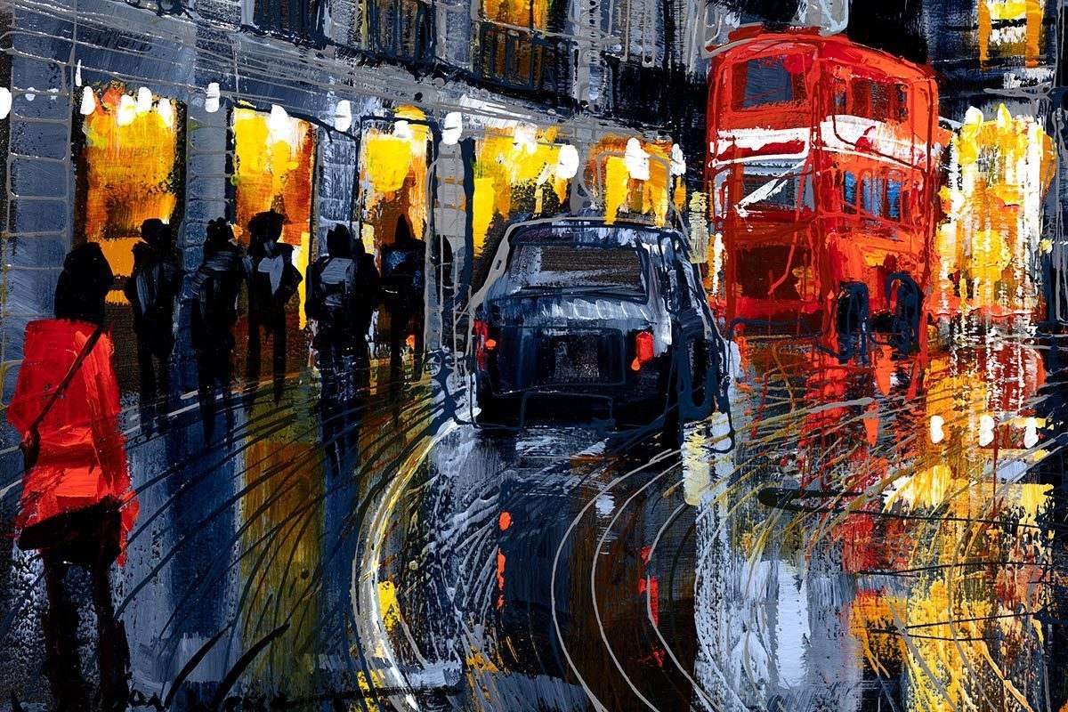 Lights of London - Original - SOLD by artist Simon Wright - Wyecliffe Galleries