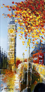 London in Autumn - Original - SOLD by artist Simon Wright - Wyecliffe Galleries
