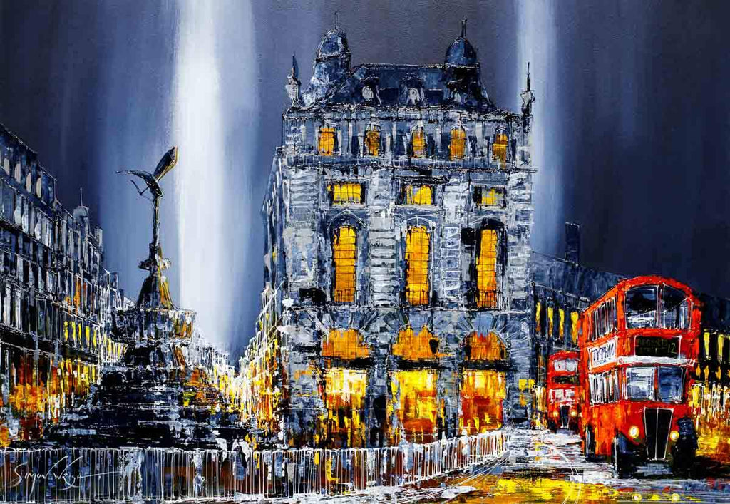 London Nights - Original - SOLD by artist Simon Wright - Wyecliffe Galleries