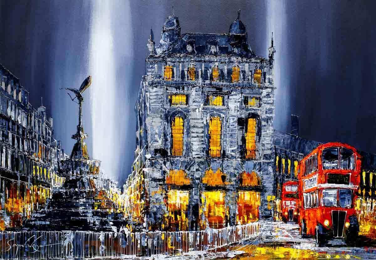 London Nights - Original - SOLD by artist Simon Wright - Wyecliffe Galleries