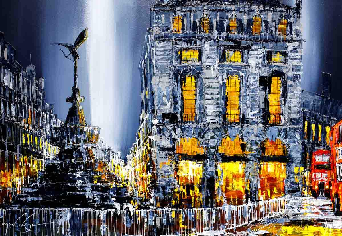 London Nights - Original - SOLD by artist Simon Wright - Wyecliffe Galleries