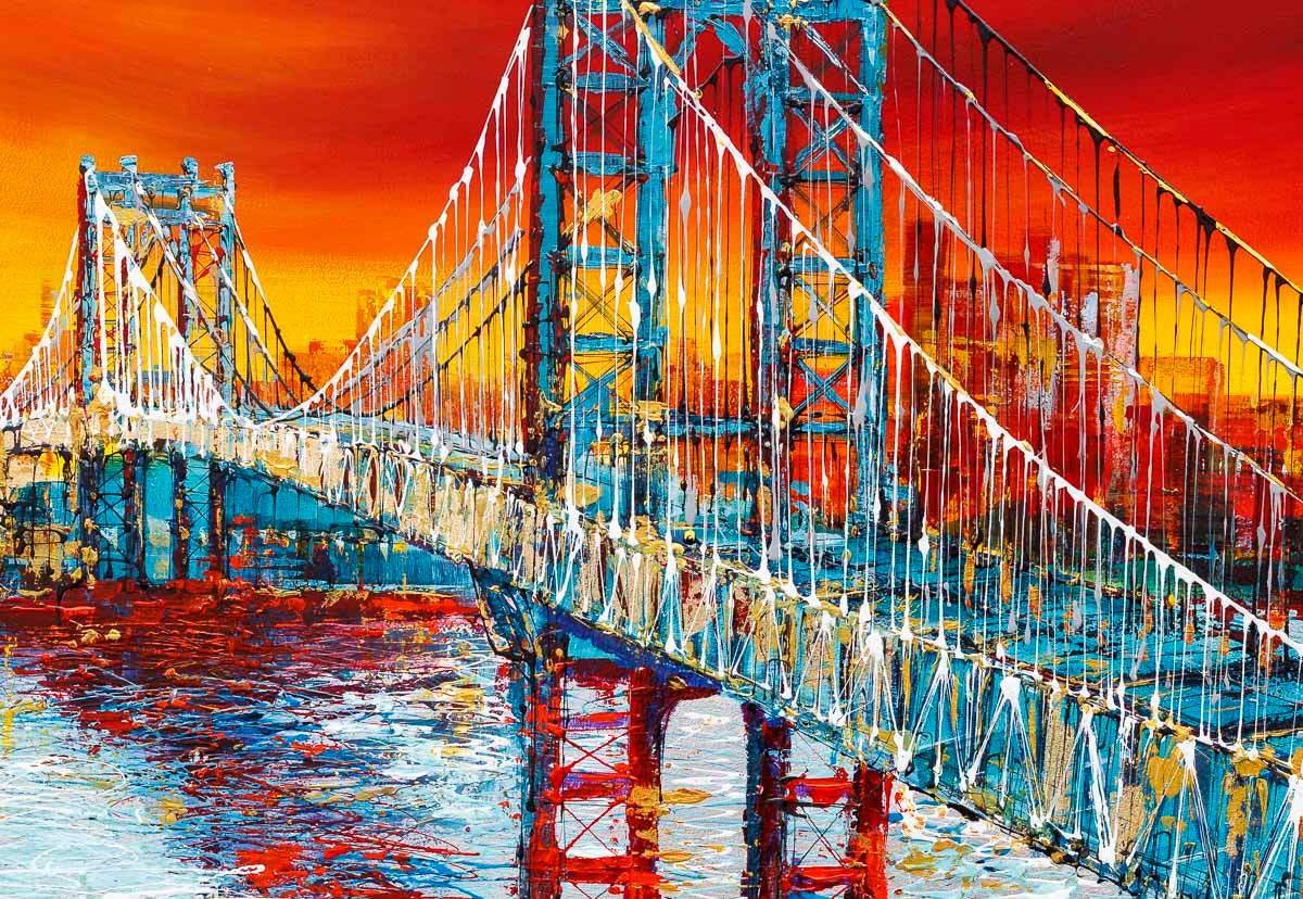 Manhattan Glow - Original - SOLD by artist Simon Wright - Wyecliffe Galleries