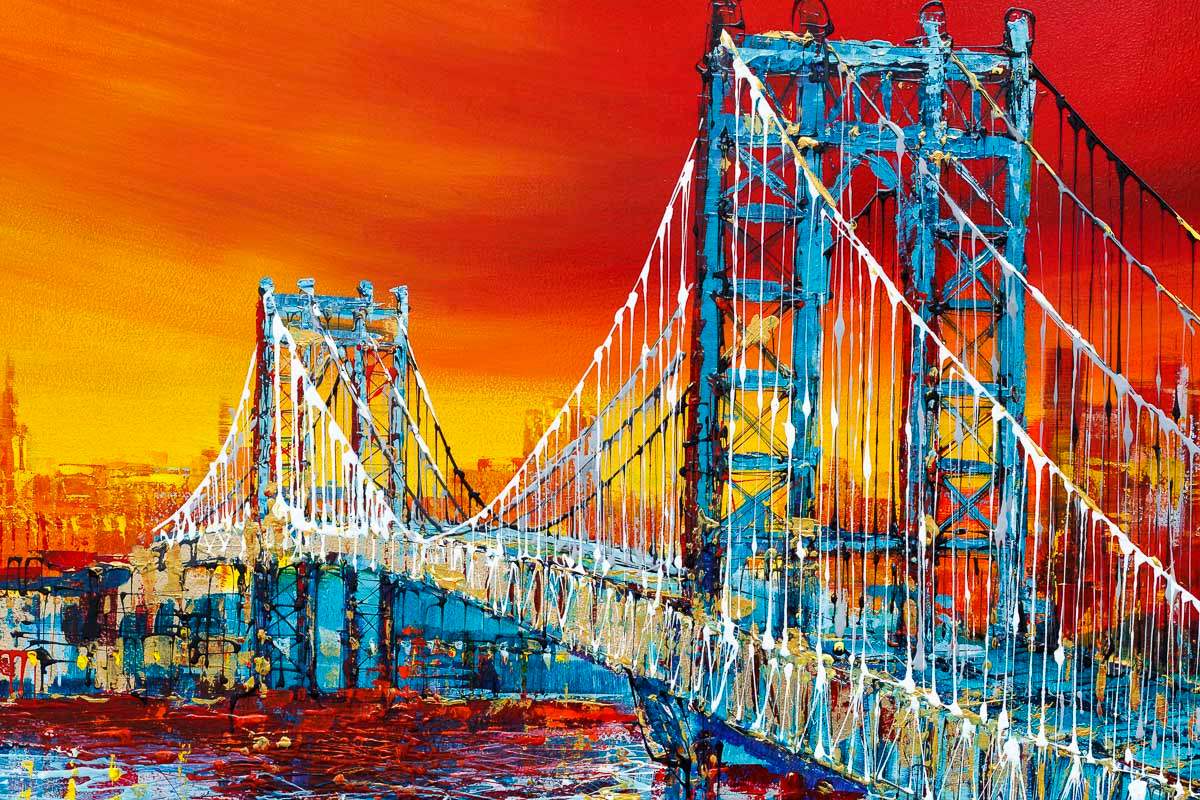 Manhattan Glow - Original - SOLD by artist Simon Wright - Wyecliffe Galleries