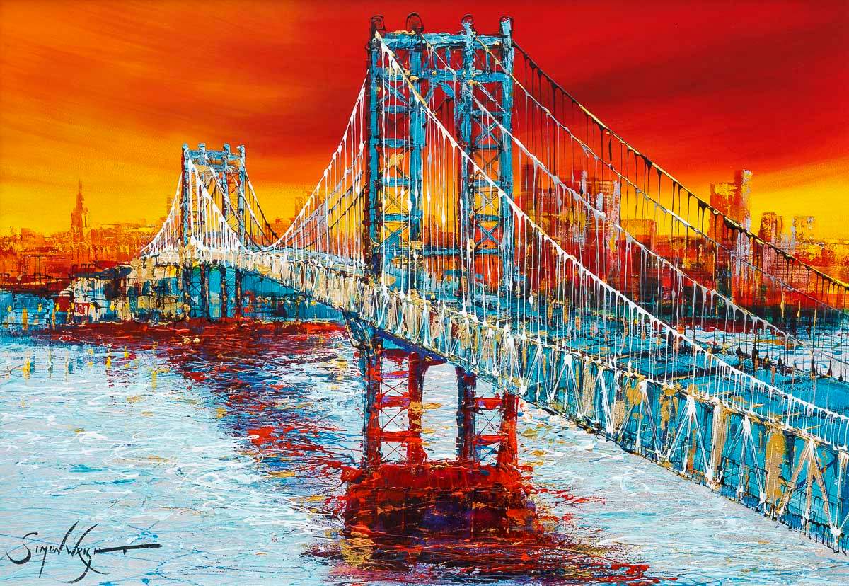 Manhattan Glow - Original - SOLD by artist Simon Wright - Wyecliffe Galleries