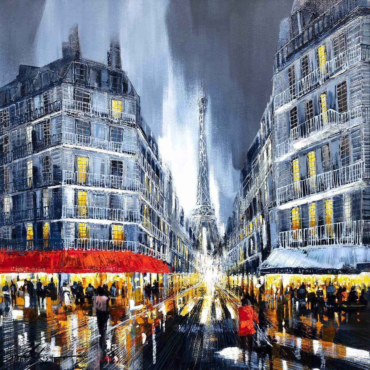 Meet Me In Paris - Original - SOLD by artist Simon Wright - Wyecliffe Galleries