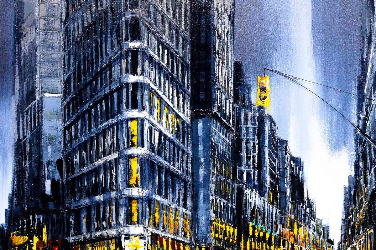 New York Night - Original - SOLD by artist Simon Wright - Wyecliffe Galleries
