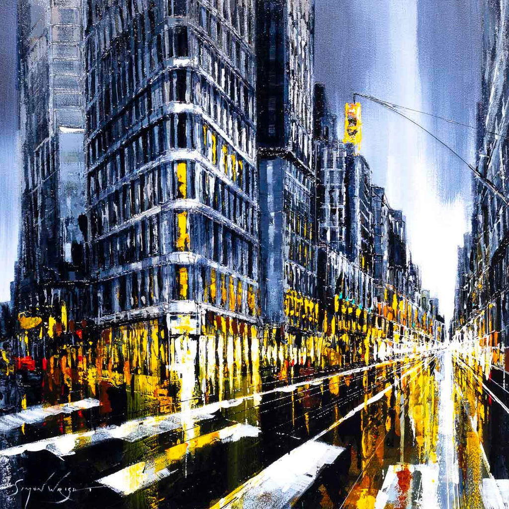 New York Night - Original - SOLD by artist Simon Wright - Wyecliffe Galleries
