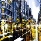 New York Night - Original - SOLD by artist Simon Wright - Wyecliffe Galleries