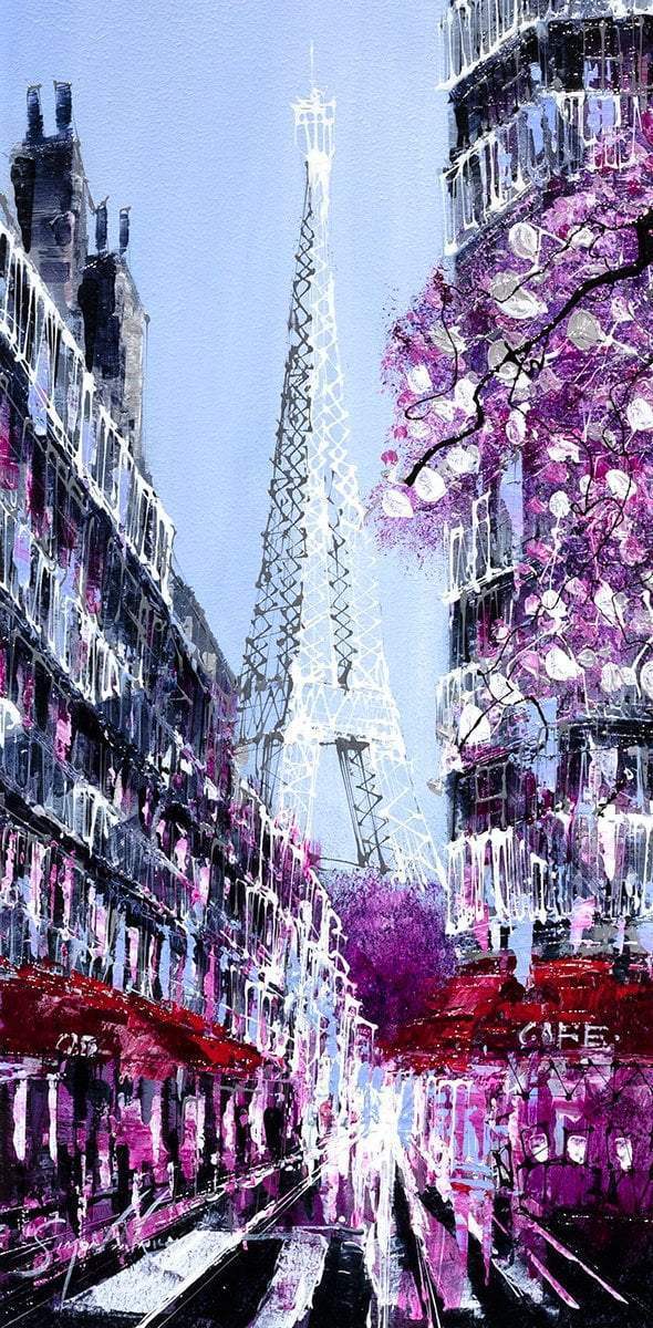Paris in Bloom - Original - SOLD by artist Simon Wright - Wyecliffe Galleries