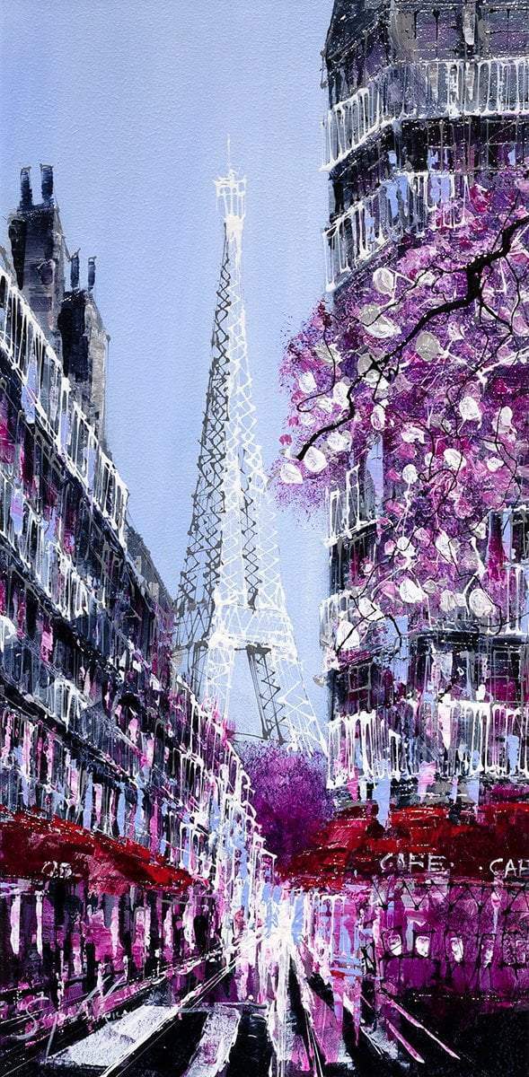 Paris in Bloom - Original - SOLD by artist Simon Wright - Wyecliffe Galleries