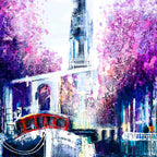 Pink City - Original SOLD by artist Simon Wright - Wyecliffe Galleries