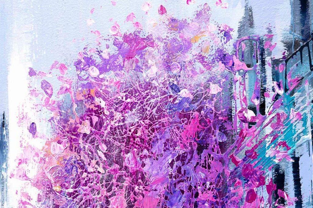 Pink City - Original SOLD by artist Simon Wright - Wyecliffe Galleries