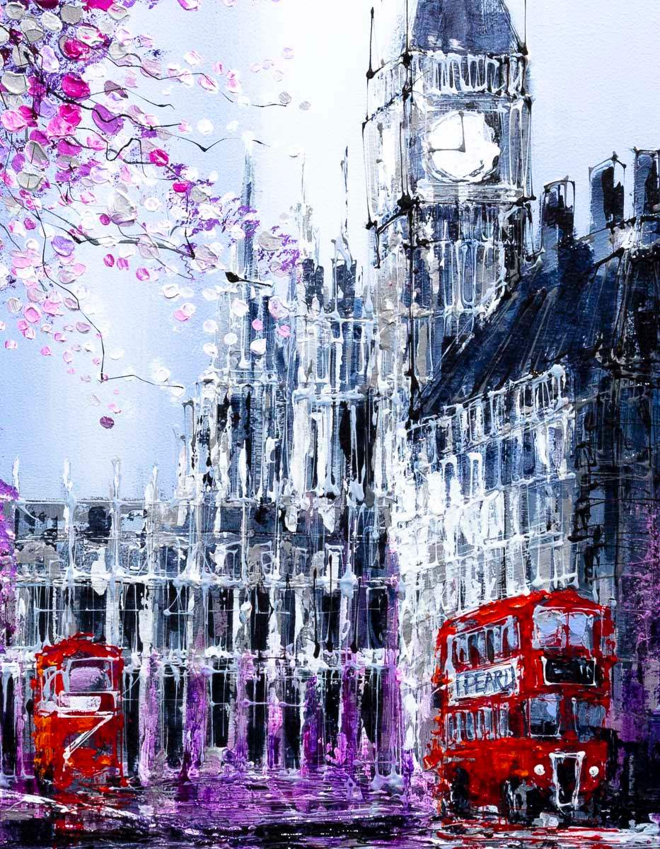 Pink Dusk - Original - SOLD by artist Simon Wright - Wyecliffe Galleries