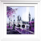 Pink Hues Over London - Original - SOLD by artist Simon Wright - Wyecliffe Galleries