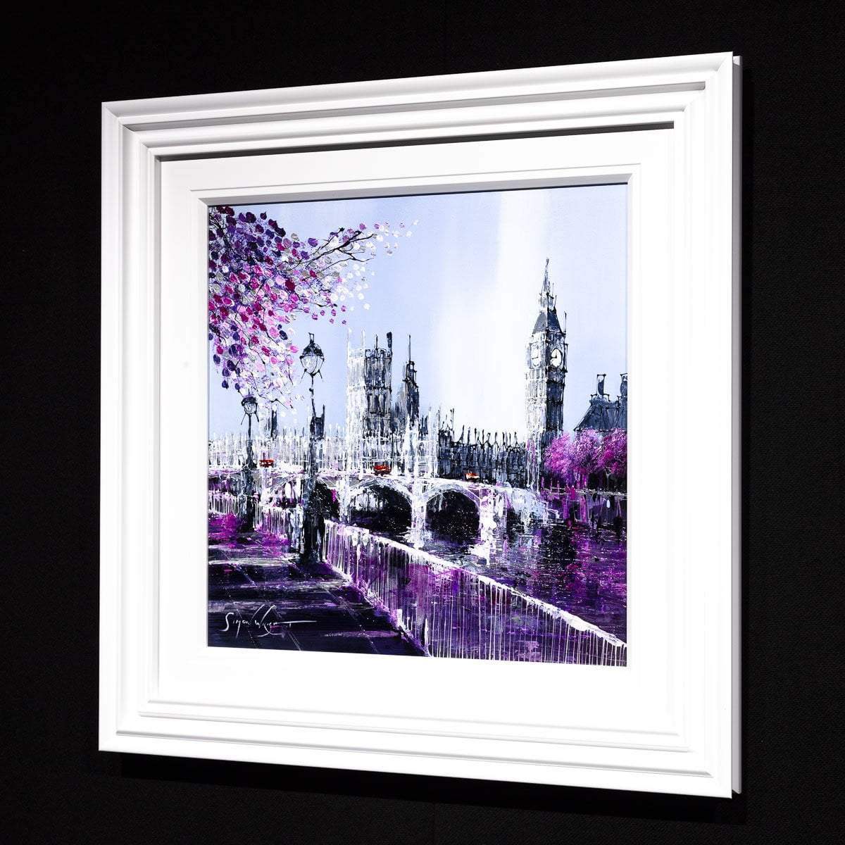 Pink Hues Over London - Original - SOLD by artist Simon Wright - Wyecliffe Galleries