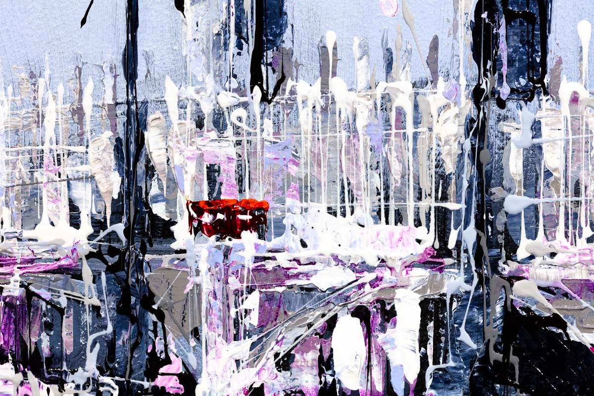 Pink Hues Over London - Original - SOLD by artist Simon Wright - Wyecliffe Galleries