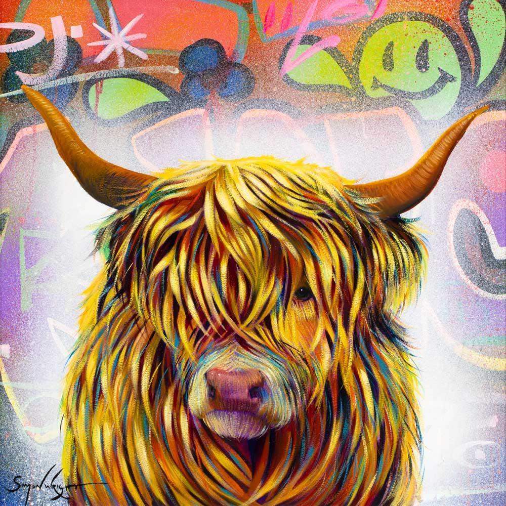 Raging Bull - Original - SOLD by artist Simon Wright - Wyecliffe Galleries