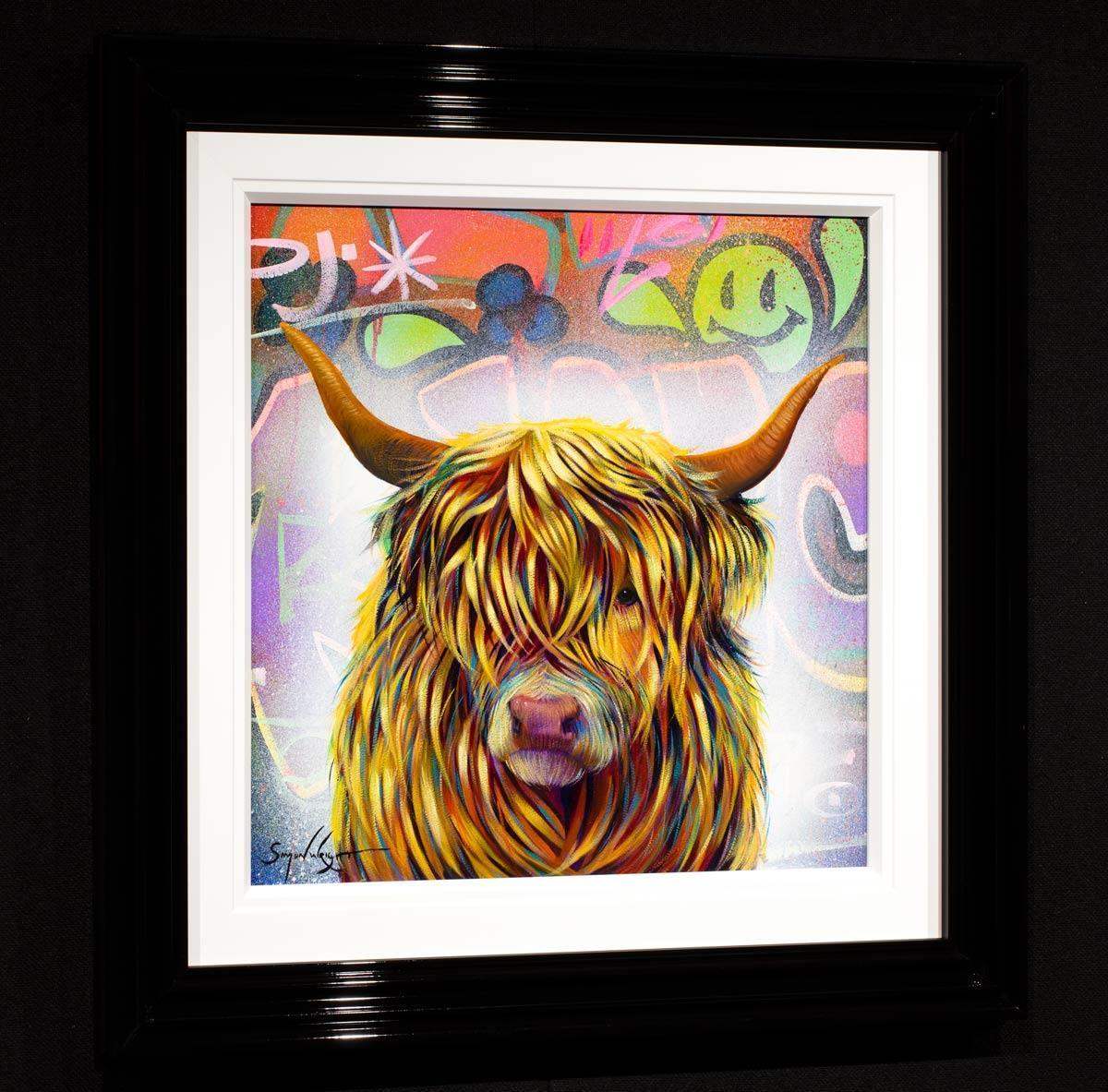 Raging Bull - Original - SOLD by artist Simon Wright - Wyecliffe Galleries