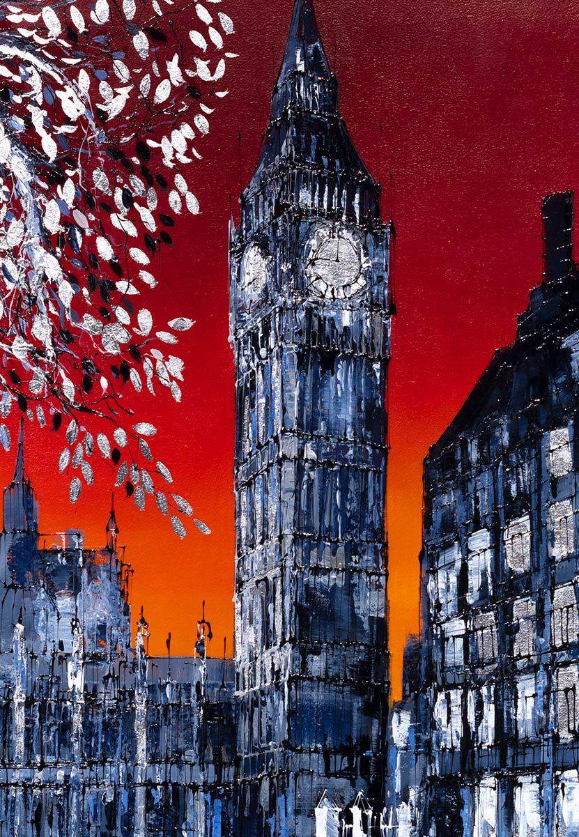 Red Skies at Night - Original - SOLD by artist Simon Wright - Wyecliffe Galleries