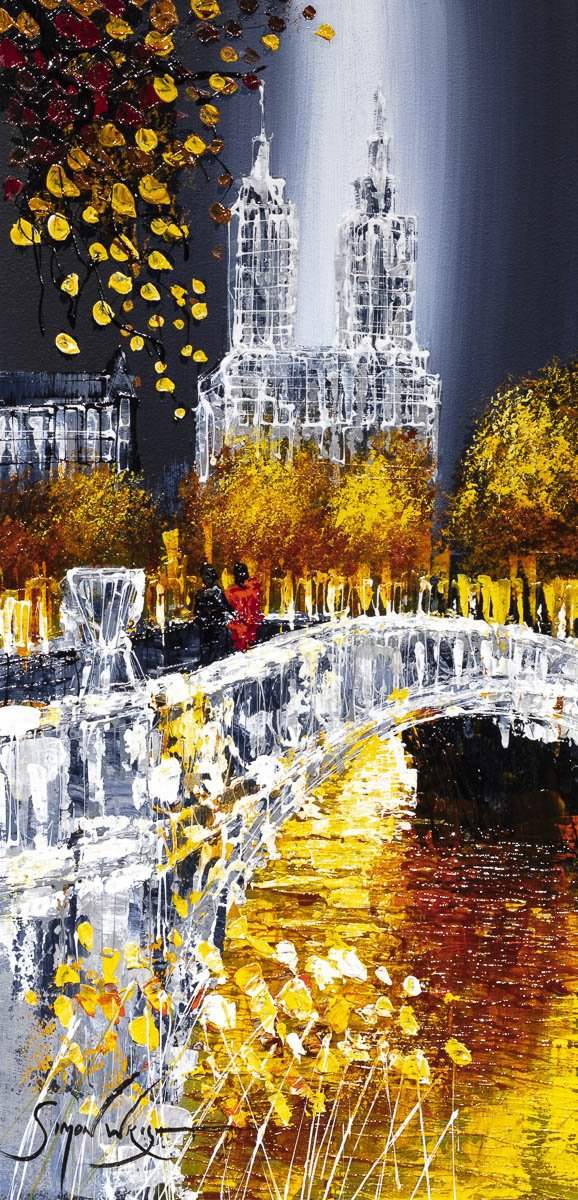 Reflections of Gold - Original - SOLD by artist Simon Wright - Wyecliffe Galleries