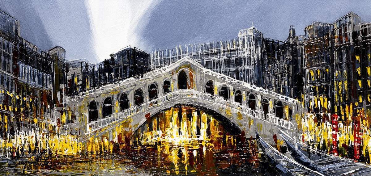 Rialto Bridge - Original - SOLD by artist Simon Wright - Wyecliffe Galleries