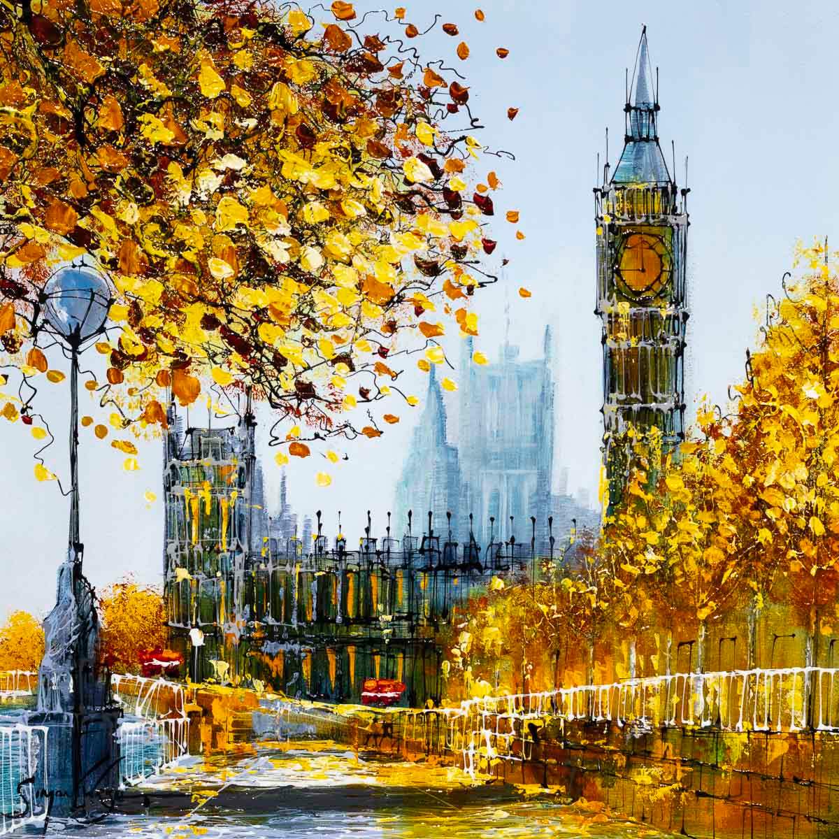 Riverside Views of London - Original - SOLD by artist Simon Wright - Wyecliffe Galleries