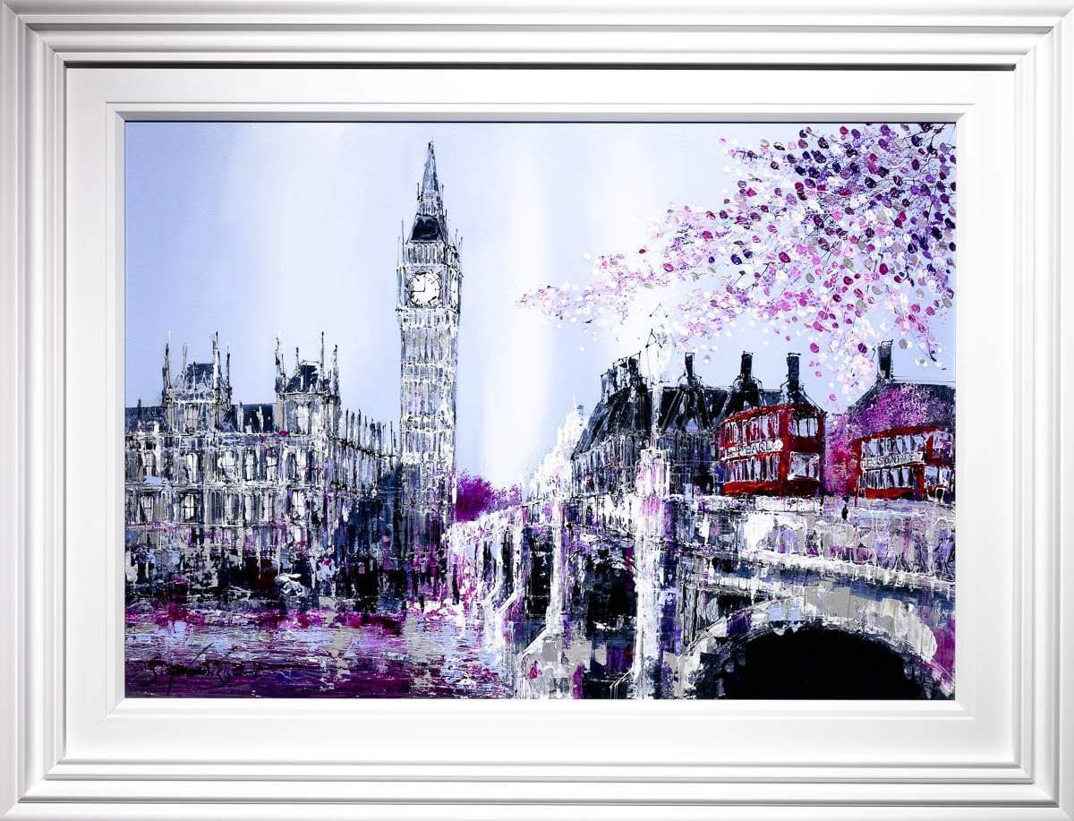 Springtime at Westminster Bridge - Original - SOLD by artist Simon Wright - Wyecliffe Galleries