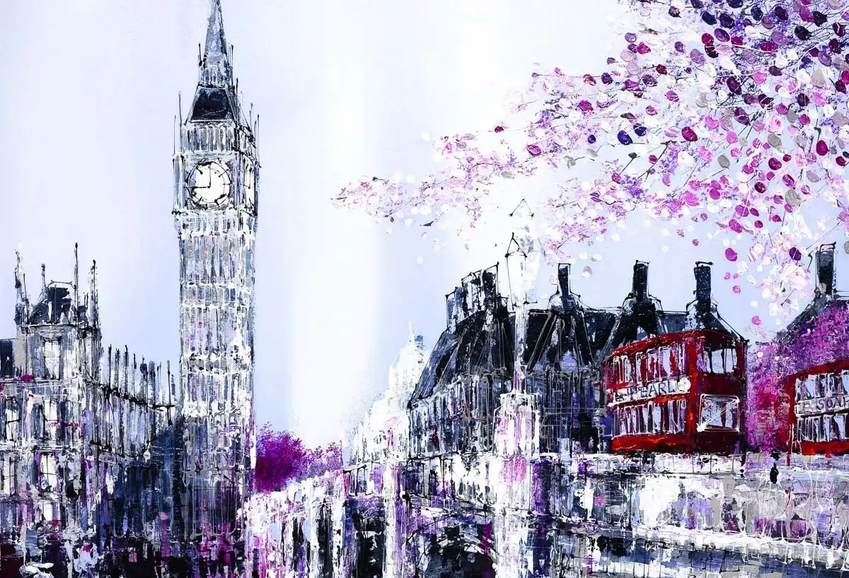 Springtime at Westminster Bridge - Original - SOLD by artist Simon Wright - Wyecliffe Galleries